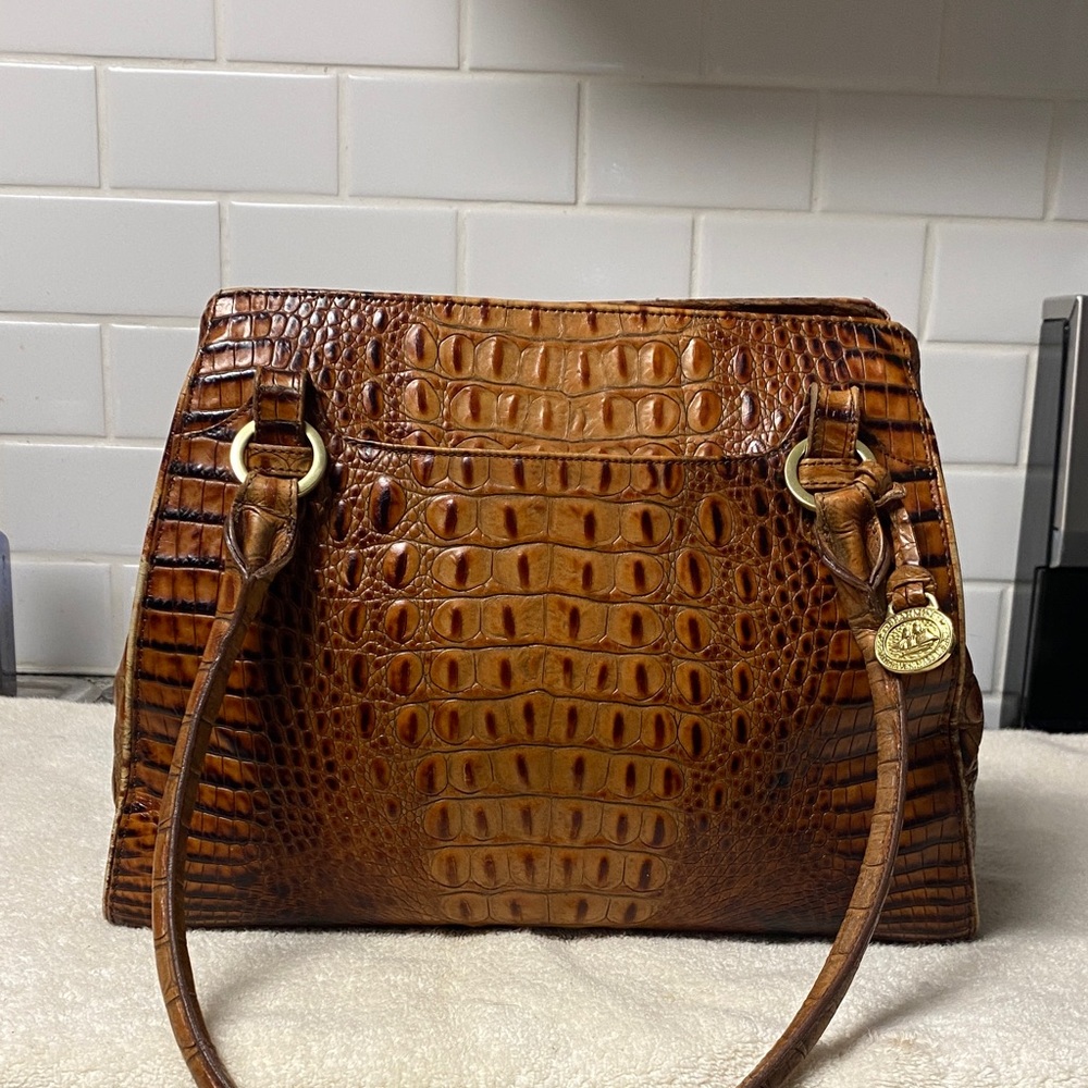 Vintage Brahmin Crocodile Embossed Shoulder Bag